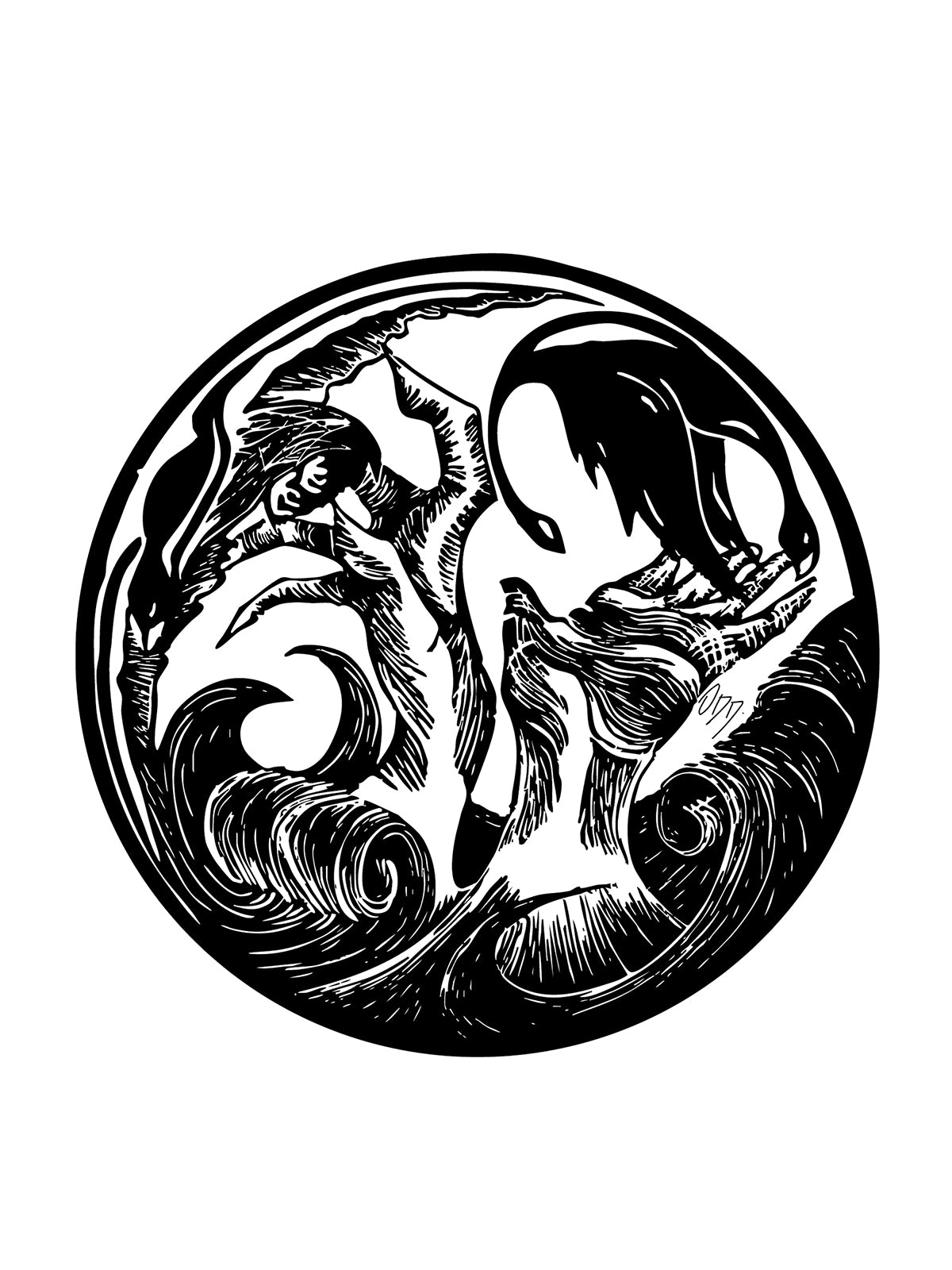 Opposing Currents Sticker