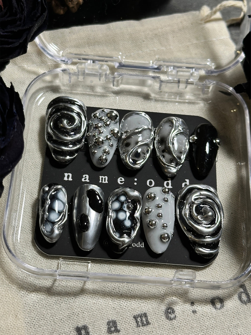 Chrome Puddles Nails