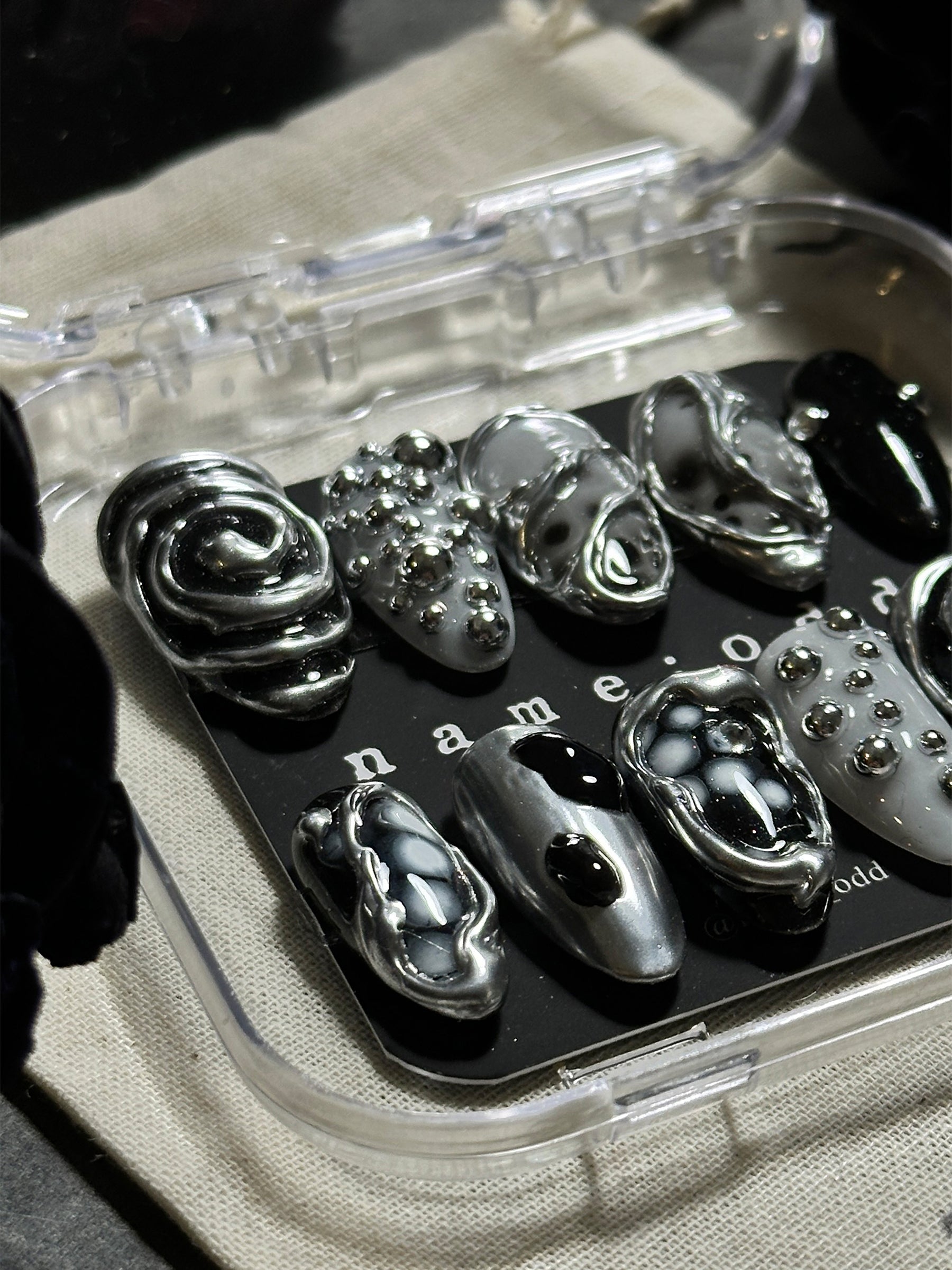 Chrome Puddles Nails