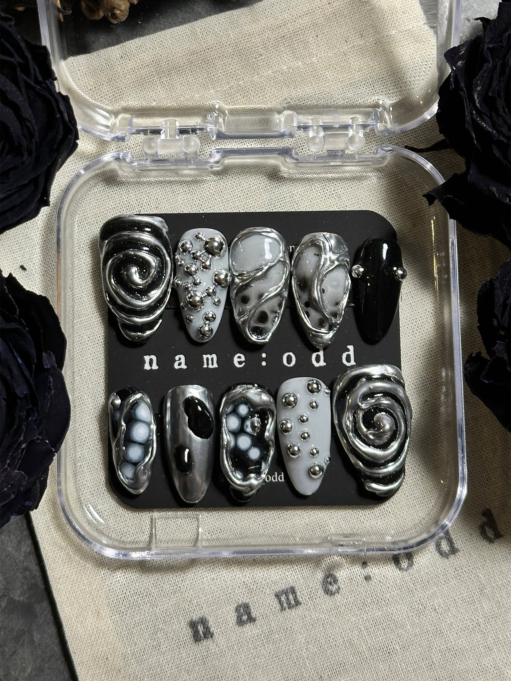 Chrome Puddles Nails